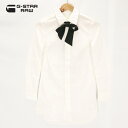 80%オフ 訳あり 新品 正規品 ジースターロゥ G-Star RAW 長袖シャツ XS レディース Sサイズ ホワイト コットン ストレッチ リボン CORE...