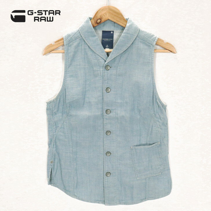 Rakuten - 75％オフ 新品 正規品 ジースターロゥ G-Star RAW ノースリーブシャツ M レディース Mサイズ ライトブルー コットン100% ソフトデニム トップス RE WOC SHIRT 93750A-4989-082