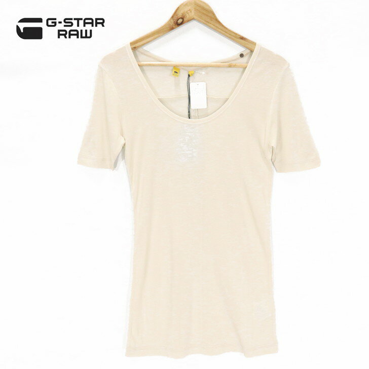 Rakuten - 75％オフ 新品 正規品 ジースターロゥ G-Star RAW Tシャツ S レディース Sサイズ アイボリー レーヨン×リヨセル 半袖 Uネック カットソー RE R T WMN 94852-3752-127