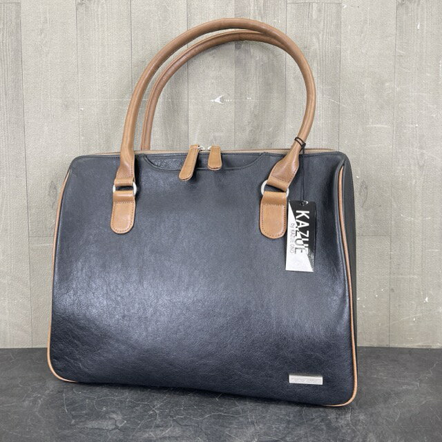 樂天商城 - 未使用 トートバッグ KAZUE ONO 定価33000円 牛皮革 ブラックxOak NO.2101 在★2
