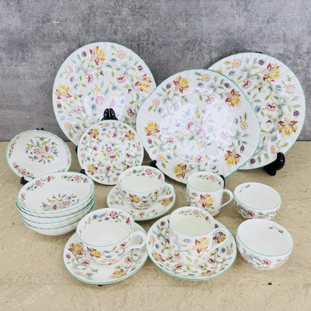 乐天商城 - ミントン ハドンホール 食器 16点セット カップ&ソーサー プレート 湯呑 小皿 サラダボール等色々 MINTON HADDONHALL 【中古】/516707