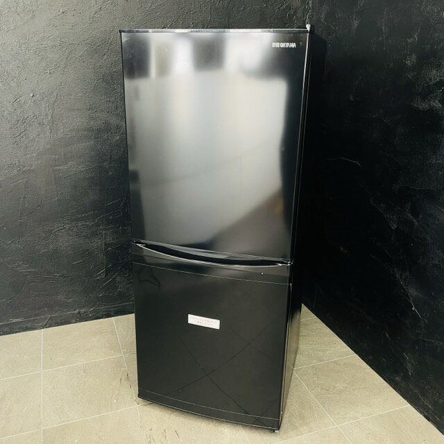 送料無料 ノンフロン冷凍冷蔵庫【中古】動作保証 アイリスオーヤマ IRSD-14A-B 2024年製 ブラック 右開き 017012 C/23509