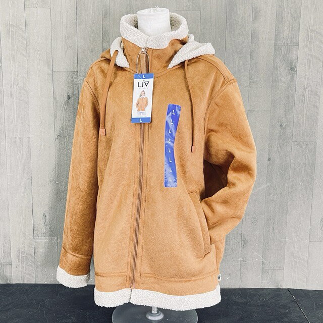 乐天商城 - ★お買い物マラソン期間中限定 ポイント10倍★新品タグ付き OUTDOOR アウター レディース ボア パーカー フード付き サイズL 70192 カラー LION ブラウン /511109在★3