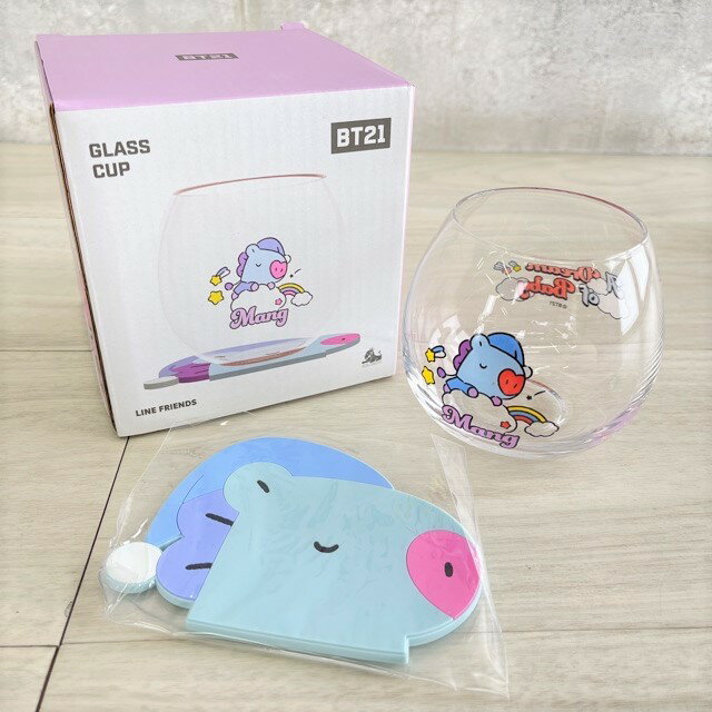 ★新生活応援フェア★今だけ大安売り開催中 ☆☆BT21 グラスカップ コースターセット Mang 新品 ソロモン商事 CKS-BT21-A-MG BTS 防弾少年団 × LINE FRIENDS コラボ グッズ / 31211在★24