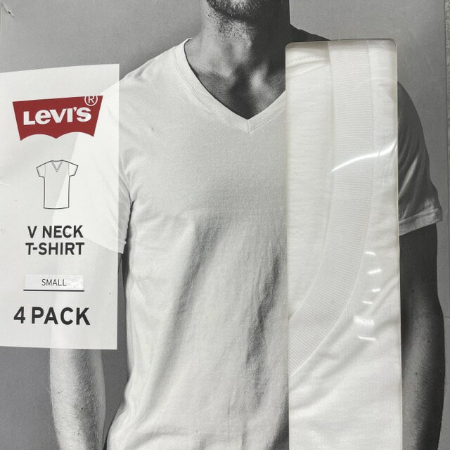 ★新生活応援フェア★今だけ大安売り開催中 ☆☆VネックTシャツ 新品箱潰れ Levis リーバイス メンズ Vネック Tシャツ 4枚組 Sサイズ Levis Mens V-Neck T-Shirts 4pack/61813★30