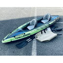 インテックス チャレンジャー K2 カヤック 2人用 【中古】INTEX CHALLENGER K2 空気入れ パドル 収納ケース セット / 514314