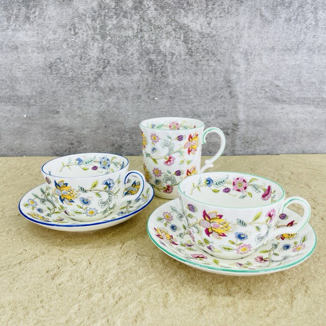 ミントン ハドンホール カップ&ソーサー 2客 マグカップ 1客 計3客セット 【中古】MINTON HADDONHALL 食器 ノーンチャイナ /900915