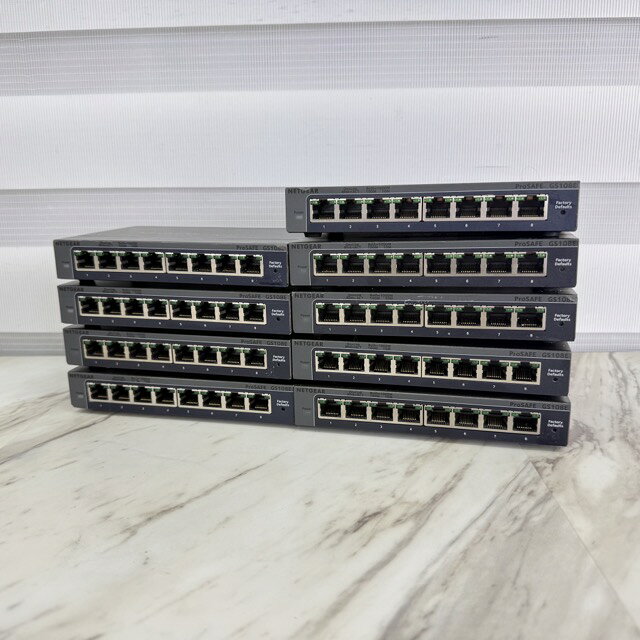 NETGEAR ネットギア GS108Ev3 スイッチ Switch ProSAFE LAN スイッチングハブ 9台 8ポート ネットワーク機器動作保証/517717