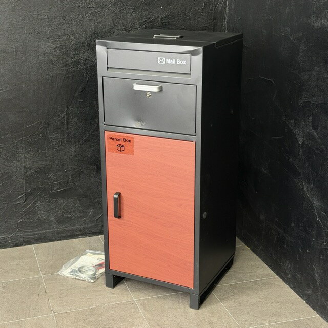 乐天商城 - 宅配ボックス 【中古】Mail Box B10 複数投函可能 大容量 140L ブラック 木目 組み立て不要 防水 屋外 郵便受け ポスト / 70328