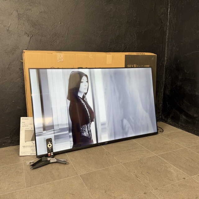 ★SS期間中限定 ポイント10倍★山善 スマートテレビ【中古】動作保証 Qriom QRH-50TL4K 50V型 チューナー非搭載 ネット動画 GoogleTV 2025年製 025027/23529