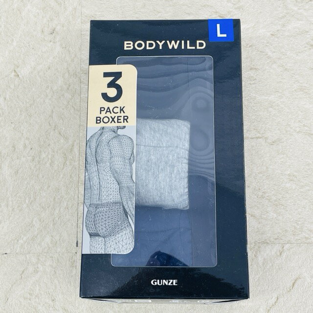 Gunze - 新品未開封 GUNZE BODYWILD ボディワイルド ボクサーブリーフ 84-94 サイズL 3枚組 ブラック グレー ネイビー ボクサーパンツ/516339在★4