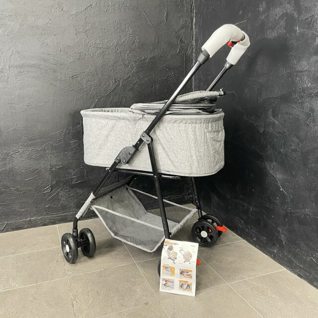 Nursing Cart - 未使用 両対面 ペットカート 犬用カート 4輪 折りたたみ 分離型 黒グレー ペット用品 おさんぽバギー 両対面/516739