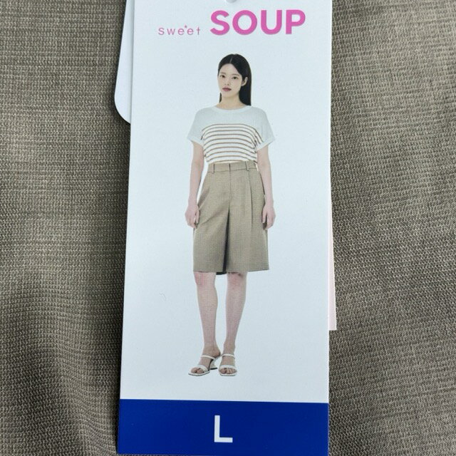乐天商城 - 送料無料 新品タグ付き SweetSoup レディース パンツ Lサイズ ベージュ 夏用 ズボン スウィート スープ/514841在★14