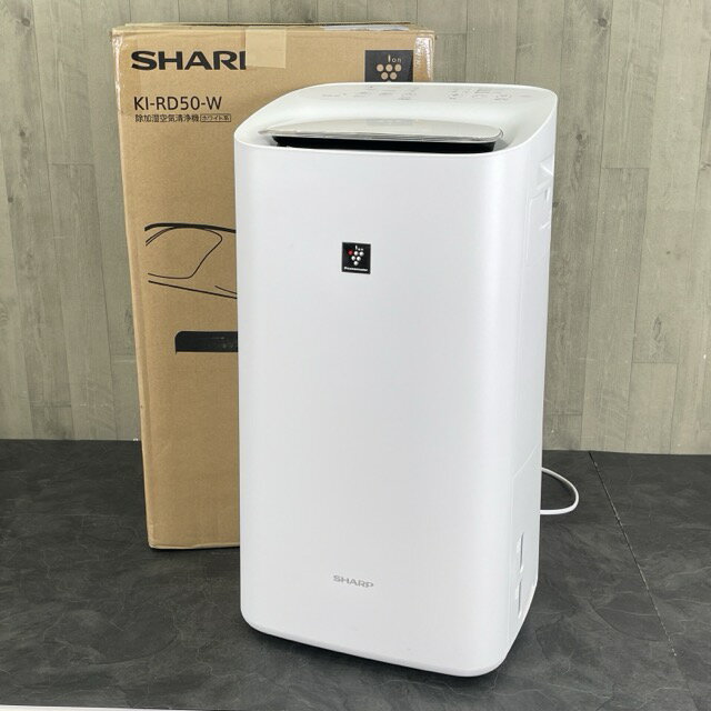 美品 徐加湿空気清浄機 シャープ KI-RD50-W 2024年製 ホワイト プラズマクラスター25000 【中古】空気清浄 21畳 SHARP 092020 / 21543