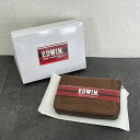 ★8月15日 24時間限定 ポイント10倍★送料無料 小銭入れ 【未使用品】 EDWIN エドウィン コインケース ウォレット ブラウン系 ED504 レザー / 92945 在★2