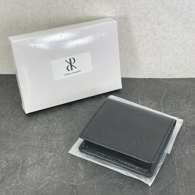 送料無料 小銭入れ コインケース 【未使用品】 CARLO PALAZZI カルロ パラッツイ ブラック ウォレット 財布 / 92946　在 ★3