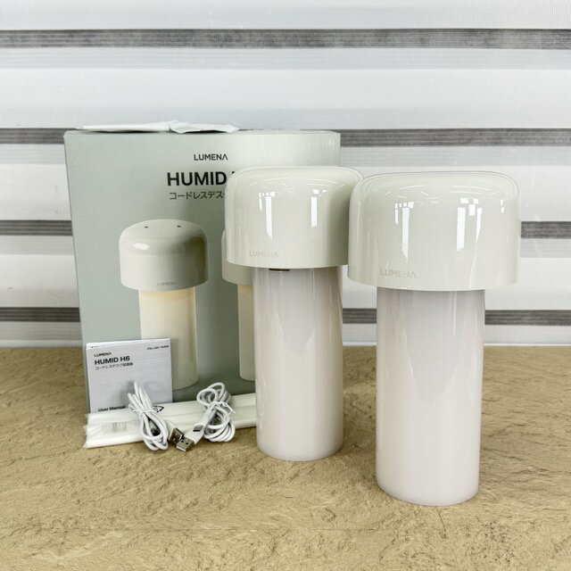 乐天商城 - 展示品 LUMENA コードレスデスク加湿器 2点入り HUMID H6 ART.78466 インテリア家電 調光LEDライト搭載 【中古】/ 516147