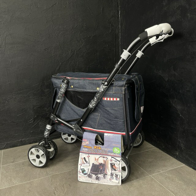 乐天商城 - 未使用品 ペットバギー DECA PROGRE プログレ デニム 大型バギー 耐荷重30kg ペットカート 中型犬対応 I PETS / 516547