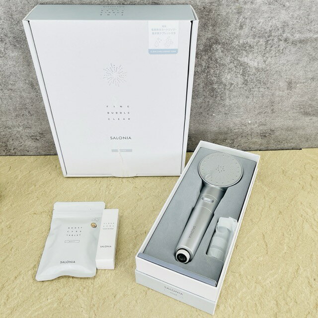 ★8月15日 24時間限定 ポイント10倍★未使用 サロニア シャワーヘッド ファインバブル クリア シルバー SALONIA SAL23303SL バス用品/517347