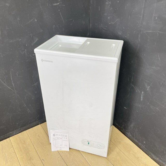 送料無料 アレジア ノンフロン冷凍庫 【中古】ALLEGIA AR-BD43-SW 2024年製 41L 白 092058 左前脚なし B/21555