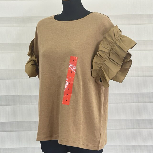 乐天商城 - 送料無料 新品 URBANGRACE フリル袖 半袖 トップス レディース ブラウン Mサイズ/515157在★6