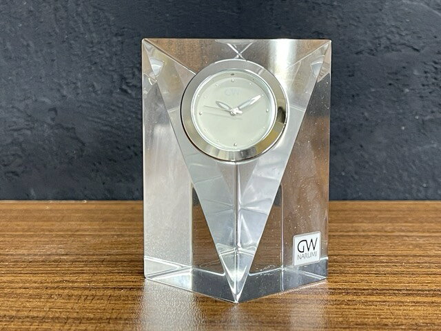 ★7月19日20時スタート!! お買い物マラソン期間中 ポイント10倍★プリズム クロック 置き時計 【未使用】 GLASS WORKS NARUMI グラスワークス GW1000-11008 インテリア / 92958 在★2