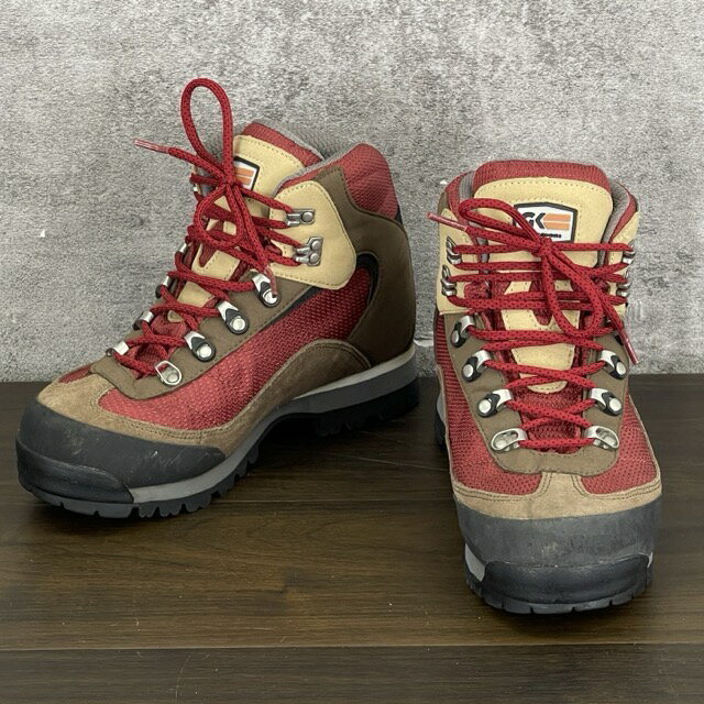 ★お買い物マラソン期間中限定　ポイント10倍★CARAVAN Grandking GK-56 24cm トレッキングシューズ　24.0EEE 【中古】 キャラバン グランドキング 登山靴 レッド×ブラウン×クリーム/515661