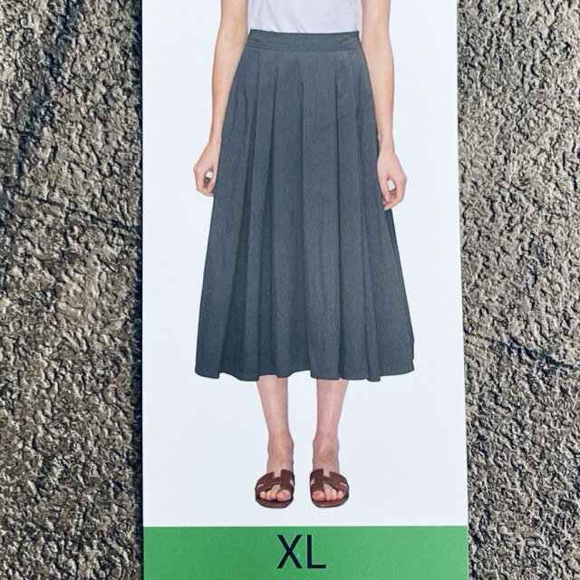 ★6月30日 24時間限定 ポイント10倍★送料無料 新品タグ付き SOLEZIA ロングスカート XLサイズ グレー ナイロン100% 裏地なし 春夏用 ソレツィア レディース/900661在★6
