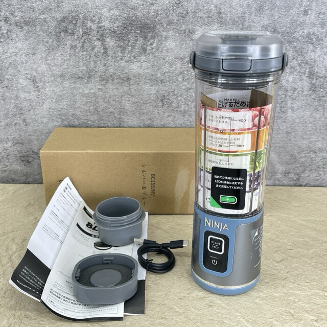 Mixer - 展示品 NINJA BC155JNV コードレスミキサー ブラスト シルバーブルー 【中古】動作保証 ポータブル 外出先へ持ち運び可能/516669