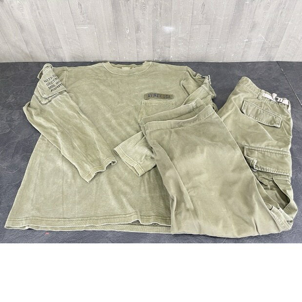 乐天商城 - AVIREX 上下セット 【中古】 長袖 ロンT パンツ メンズ Sサイズ Mサイズ 衣類 アヴィレックス /59069