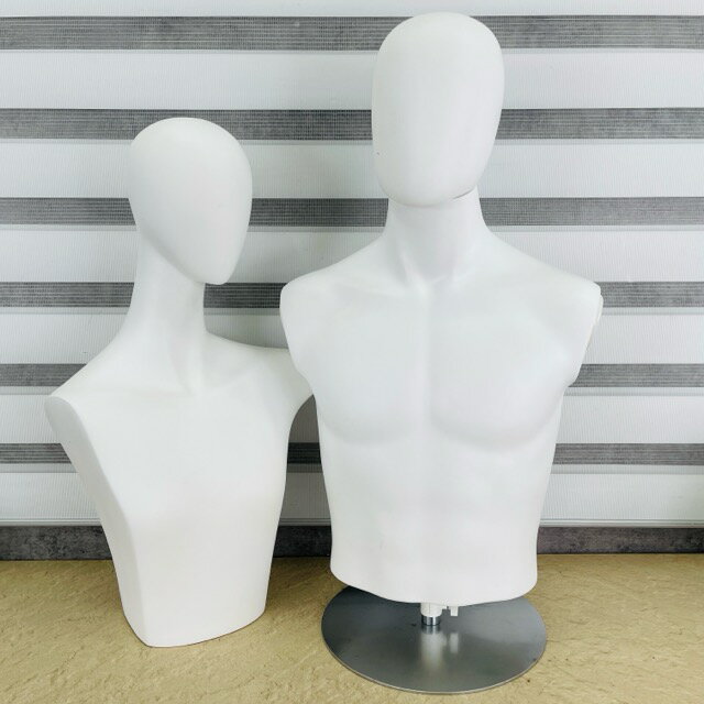 乐天商城 - 半身マネキン 2点セット 【中古】メンズ 男性 上半身 ヘッドあり エコボディ スタンド1点付 店舗 アパレル / 516470