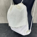 未使用 MarcoMasi Aphrodite ナップザック No.1203 ラフィア 牛皮革 定価29000円 ホワイト系 キラキラ イタリー製 マルコマージ /59874(4)