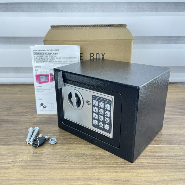乐天商城 - 未使用品 セーフボックス safe-box009 220×170×170mm 2.5kg テンキー式 鍵2本付き 小型金庫 セーフティーボックス ブラック / 900877