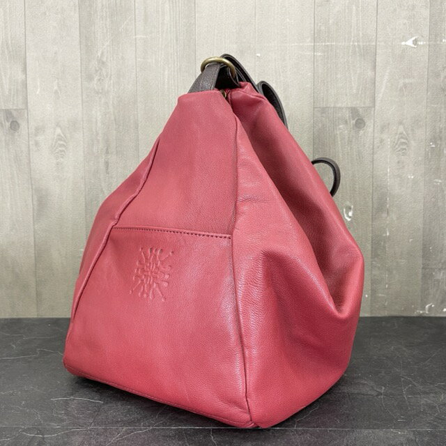 ★お買い物マラソン期間中限定　ポイント10倍★未使用 EMIO 2wayリュック No.5950 ダークレッド ラム皮革 定価23000円 APHRODITE/510080在★2