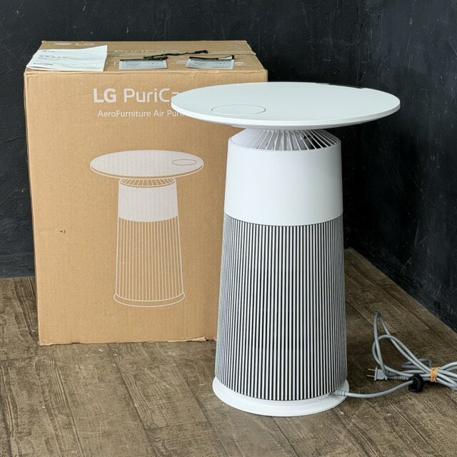 ラウンド型 マルチ機能空気清浄機 美品【中古】動作保証 LG PuriCare AS207PWU0 ホワイト ワイヤレス充電 テーブル / 515487