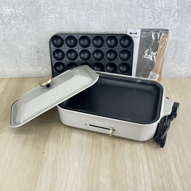 コンパクトホットプレート 【中古】動作保証 BRUNO ブルーノ BOE021 グレー 家電 食卓 たこ焼きプレート / 64987
