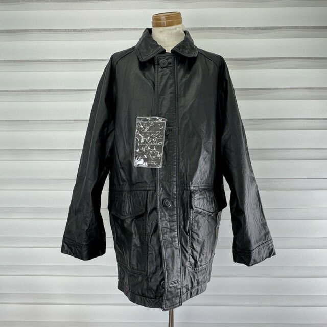 樂天商城 - ★お買い物マラソン期間中限定 ポイント10倍★レザージャケット 【中古】VARIO MAX Lサイズ 牛革 胸囲90-98 身長170-180cm ブラック 本革 メンズ ジャケット 上着 / 515589