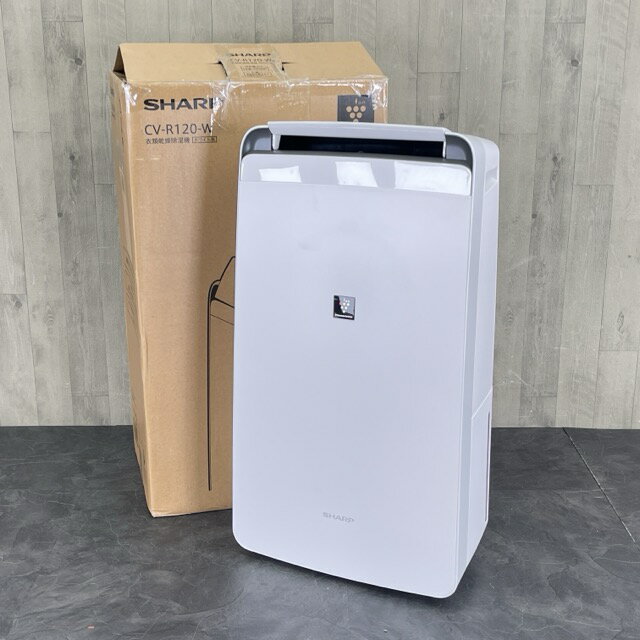衣類乾燥除湿器 【展示品】動作保証 SHARP シャープ CV-R120-W 2024年製 コンプレッサー式 プラズマクラスター7000 【中古】085105 / 21390