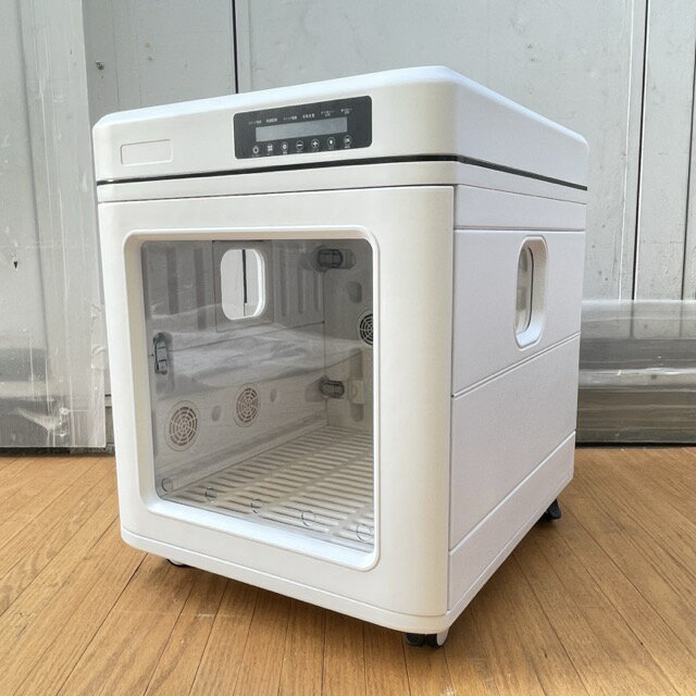スマートペットドライヤー 【中古】動作保証 X-100 63×53×67.5cm ドライボックス ペット用乾燥機 ホワイト 犬 猫 キャスター付 / 70290