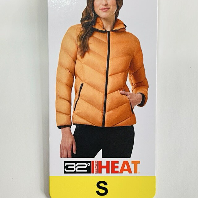 乐天商城 - 新品タグ付き レディース Sサイズ 32°HEAT ダウンジャケット ダウン90% フェザー10％ オレンジカラー 冬物 衣類 アウター/514594 在★8