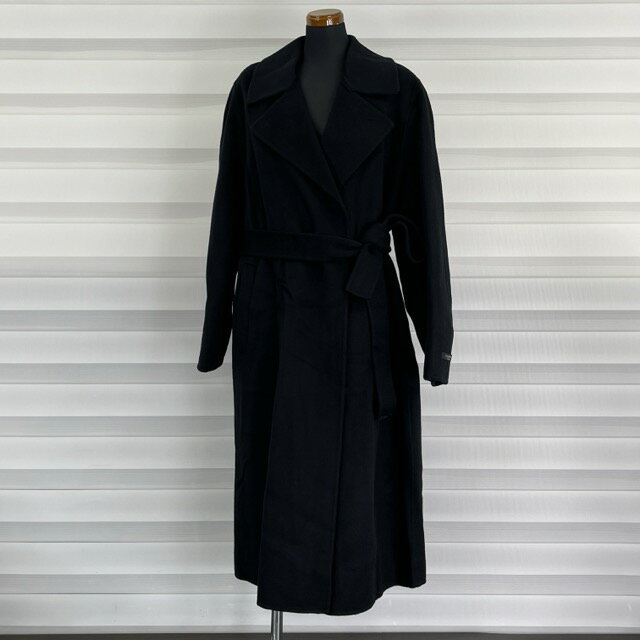 乐天商城 - 新品タグ付き Visit In NEWYORK ウールカシミヤブレンド ロングコート デイリールック レディース Lサイズ ブラック 1912095 /516095 在★3