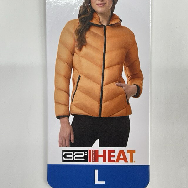 新品タグ付き レディース Lサイズ 32°HEAT ダウンジャケット ダウン90% フェザー10％ オレンジカラー 冬物 衣類 アウター/514596 在★2