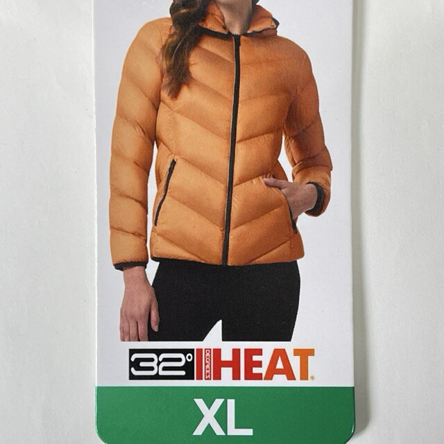 乐天商城 - 新品タグ付き レディース XLサイズ 32°HEAT ダウンジャケット ダウン90% フェザー10％ オレンジカラー 冬物 衣類 アウター/514597在★3