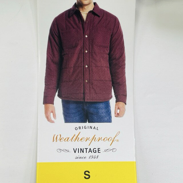 新品タグ付き weatherproof vintage メンズ用 ジャケット ポリエステル 100% Sサイズ 赤紫色 衣類 冬物/514697在★5