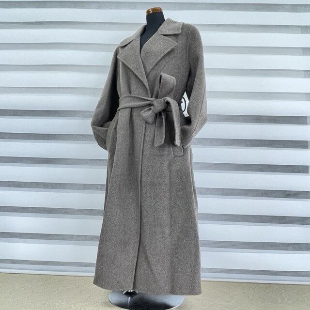 新品タグ付き VisitInNEWYORK ウールカシミヤポリエステル ロングコート レディース Mサイズ ブラウン系 ビジット1912095 /516098在★8