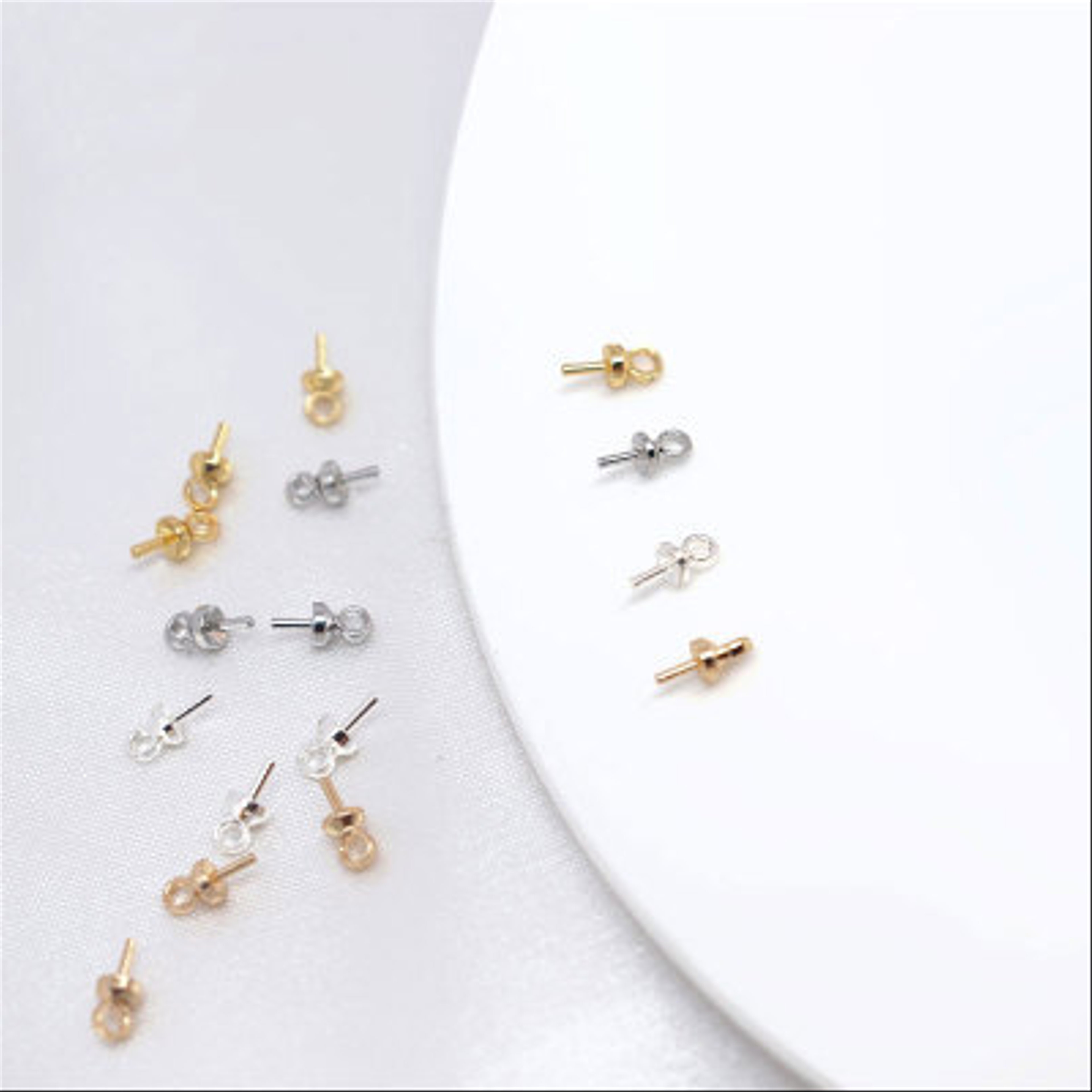 ヒートン 皿5mm シルバー 10個 芯立 真珠対応サイズ パーツ k14メッキ加工 アレルギー対応 アクセサリー金具