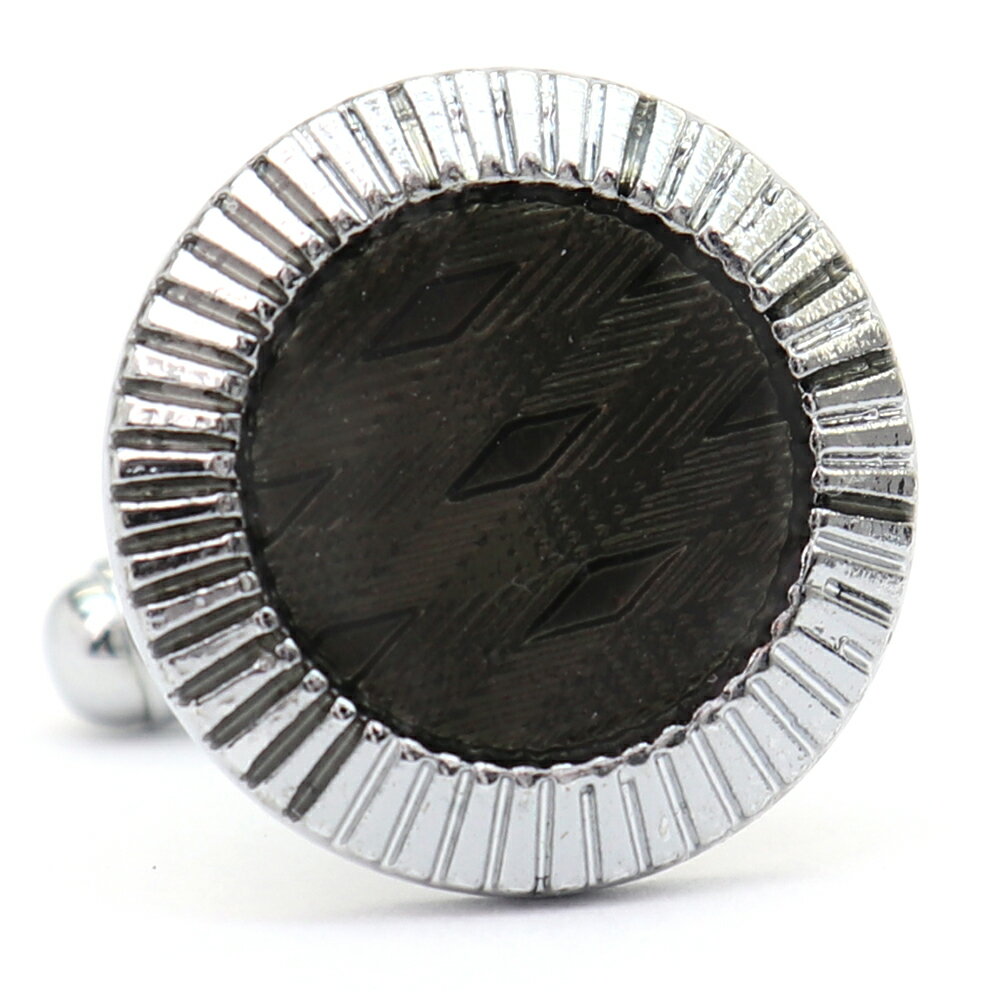 【 即日発送 】 ■ 丸型【 色 :シルバー&黒】カフスボタン ■ [ 1000円ぽっきり マラソン買い回り 対象 黒系 男女 営業マン おしゃれシンプル スー...