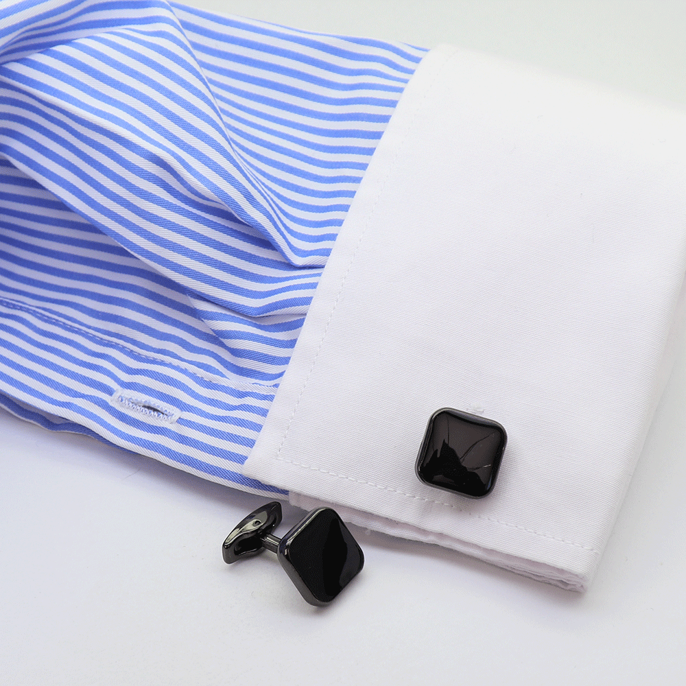 【 即日発送 】 ■ 四角形【 色 ： 黒】カフスボタン ■ [ 1000円ぽっきり マラソン買い回り 対象 黒系 男女 営業マン おしゃれシンプル スーツ シャツ 人気 プレゼント 正装 ウエディング 入園式 入学式 ]