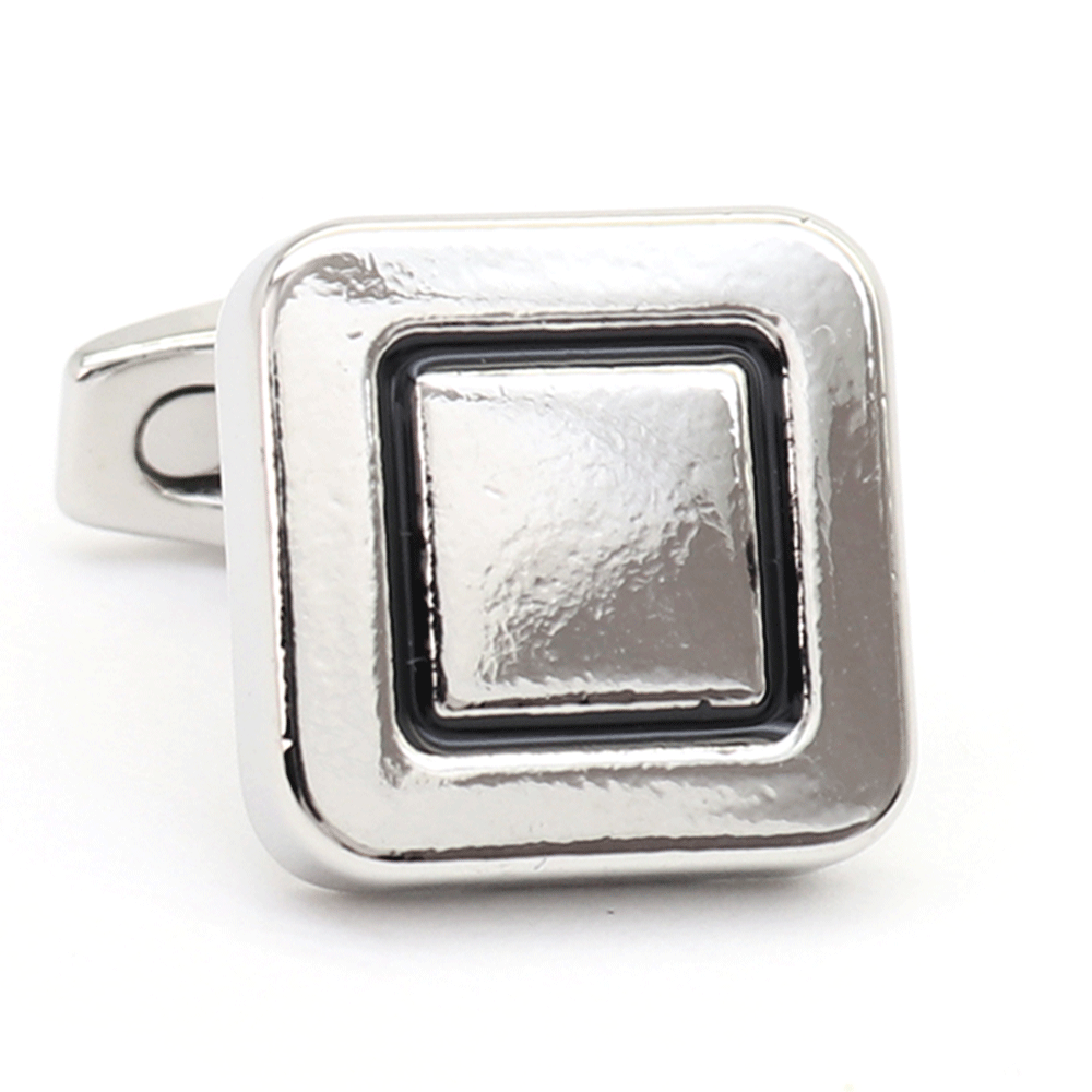 【 即日発送 】 ■ 四角形【 色 : シルバー】カフスボタン ■ [ 1000円ぽっきり マラソン買い回り 対象 黒系 男女 営業マン おしゃれシンプル スー...