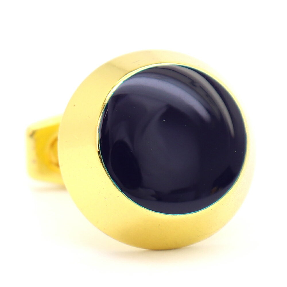 【 即日発送 】 ■ 丸型【 色 :ゴールド&紺 】カフスボタン ■ [ 1000円ぽっきり マラソン買い回り 対象 黒系 男女 営業マン おしゃれシンプル ス...